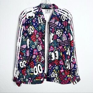 Adidas Originals Jacket Women Large Hattie Stewart Floral Eyes Farm AOP Trippy K